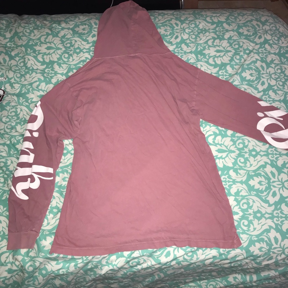 Dusty Rose Colored VS PINK long sleeve with hood